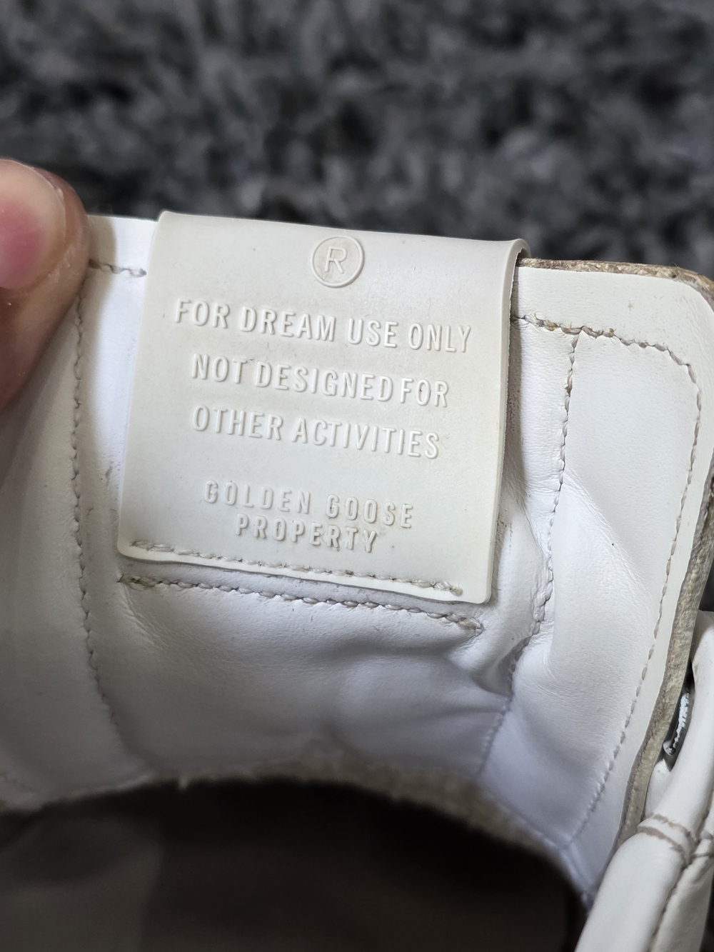 Golden Goose White Leather Sneaker Interior Tag Detail Size 37 - Picture 9 of 10